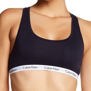 Calvin Klein modern cotton unlined bralette in navy blue ✨